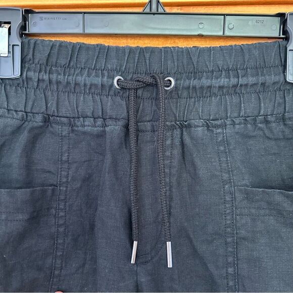 Athleta Cabo Linen Mini Shorts 4" in Black Size 4 Lightweight Breathable Coastal - Picture 4 of 10